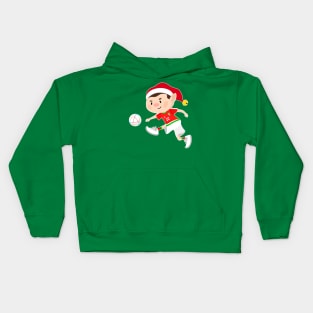 Wales football Christmas elf. Football World Cup soccer Kids Hoodie